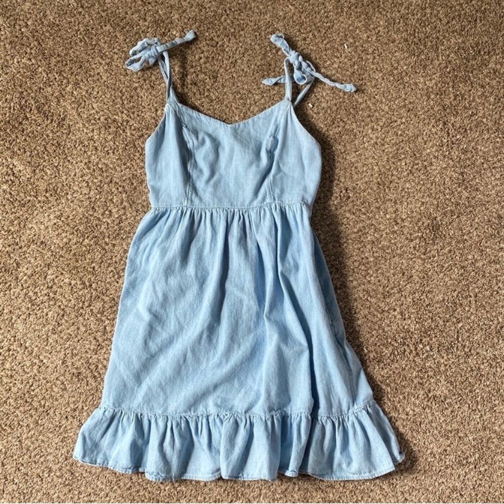Old Navy Tie Strap Mini Dress Medium Wash
